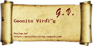 Geosits Virág névjegykártya